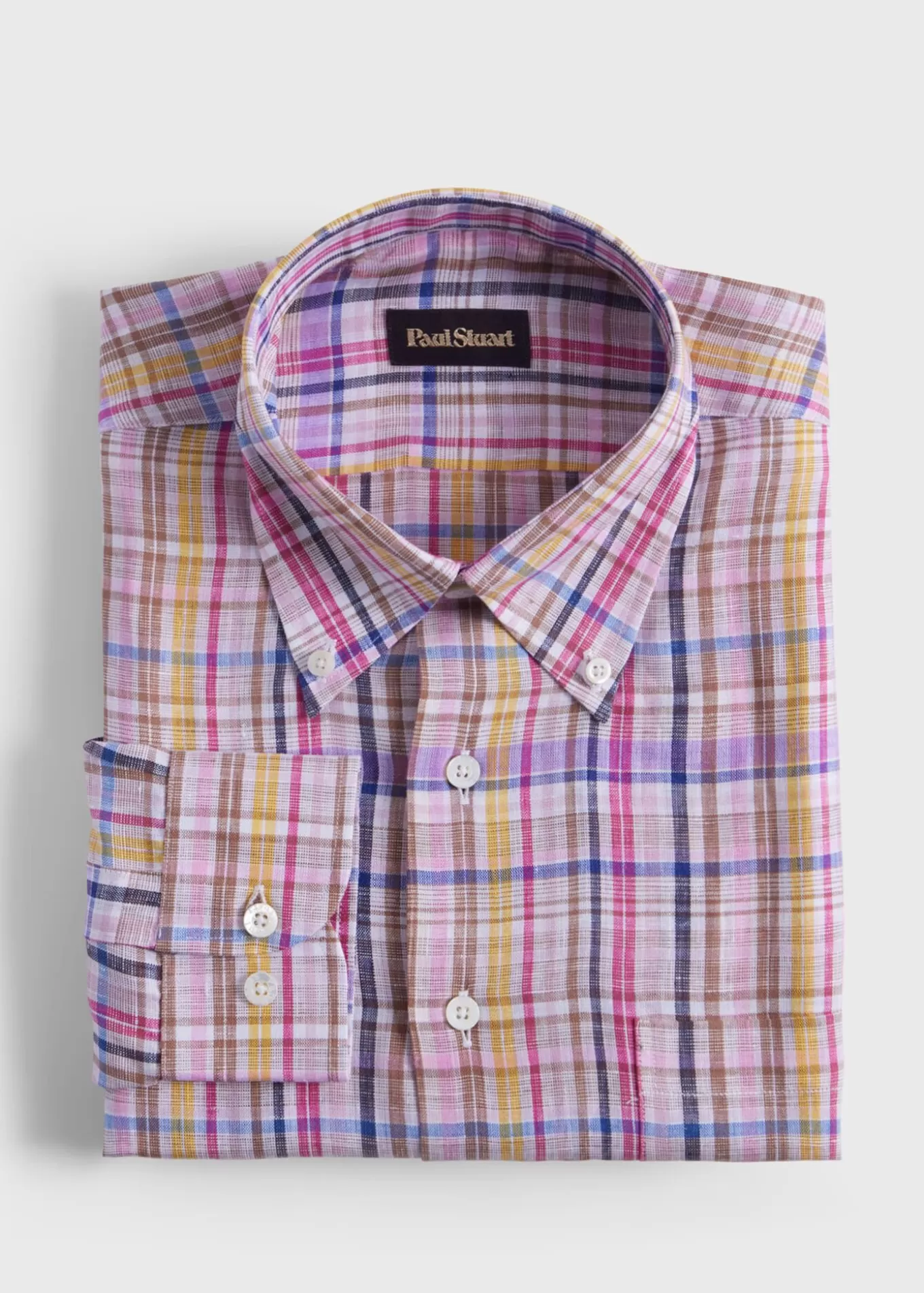 Discount Linen Multicolor Plaid Sport Shirt Sport Shirts